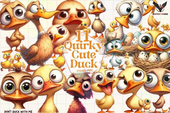 Download Quirky Cute Duck Clipart PNG Graphics - Graphic Collection