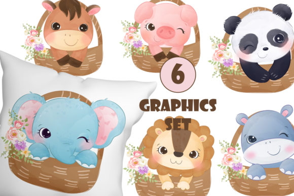 Download Cute Animals Clipart Set Graphic - Graphic Collection