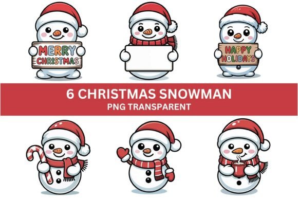 Download 6 Christmas Snowman Clipart PNG - Snow Collection