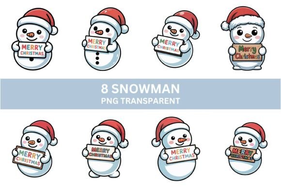 Download Cute Snowman Clipart PNG Set - Snow Collection
