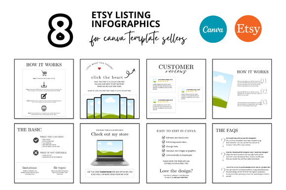 Download 8 White Etsy Listing Infographics - Graphic Collection