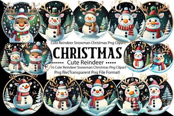 Download Cute Reindeer Snowman Bundle - Snow Collection