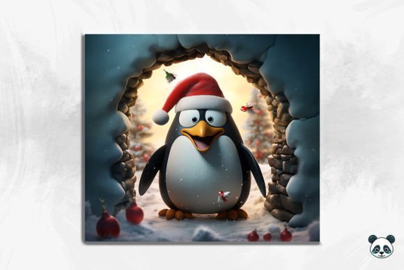 Download Christmas Penguin 3D Tumbler Wrap - Premium Resources