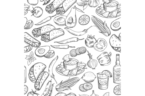 Download Food Sketch Pattern. Cooking Ingredient - Food Collection